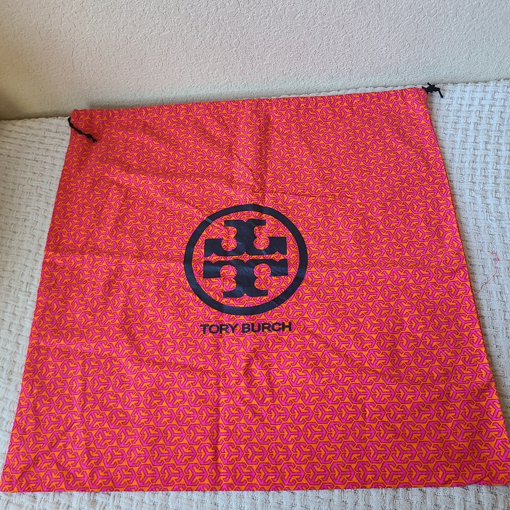Tory Burch Vibrant Red and Pink Logo Dust Bag